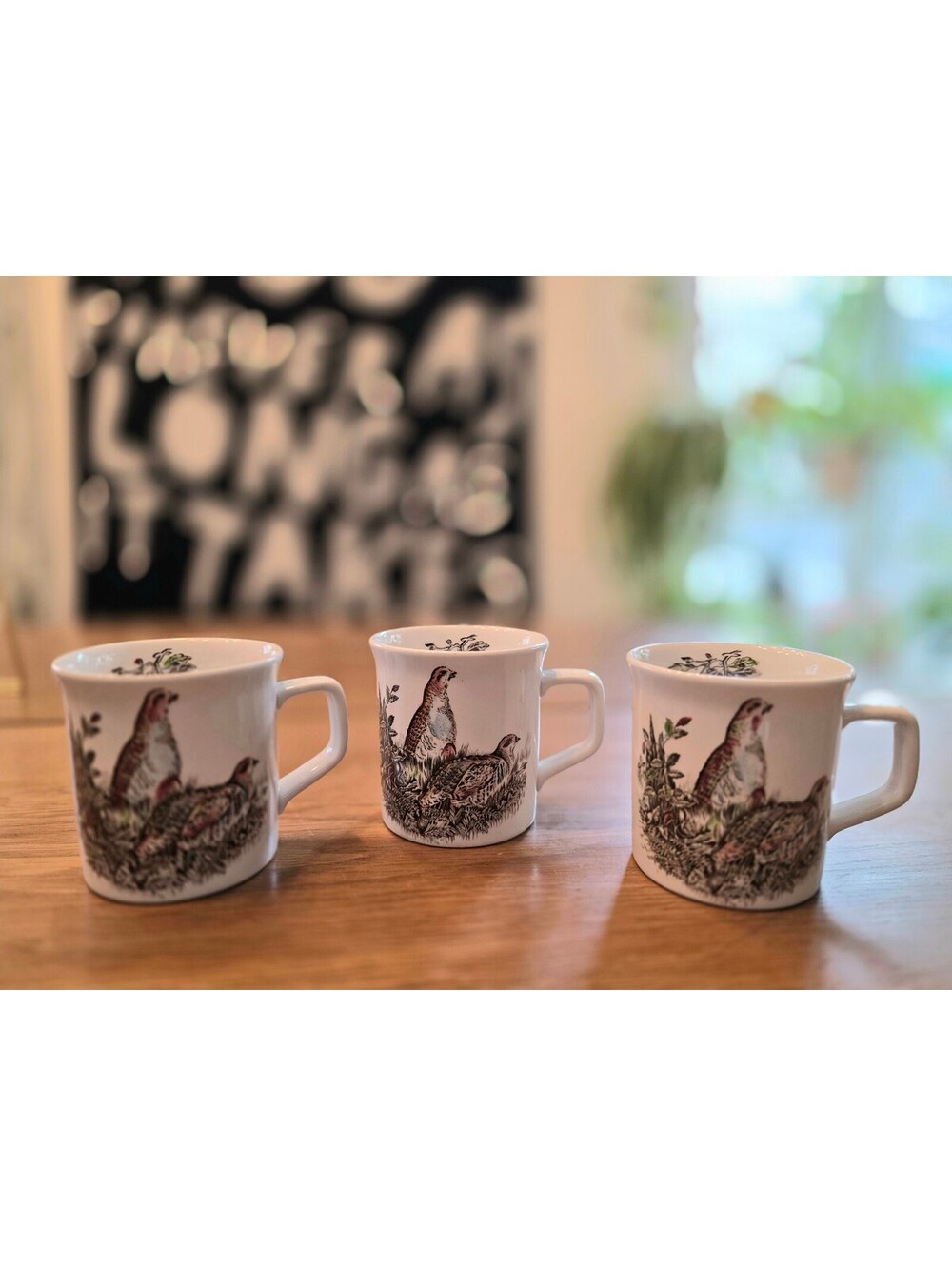 Vintage Johnson Brothers Game Birds Partridge Mugs - Set of 3, Made in England